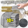 10pcs Wire Magic Cleaning Cloths Double -sided Metal Steel Wire Rags Kitchen Dish Pot Washdishing Cloths Towel Clean Tools. 