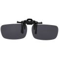 Polarized Rimless Rectangle Gray Lens Flip Up Clip on Sunglasses Eyeglass. 