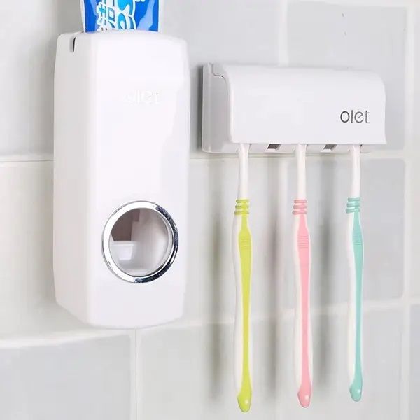 Touch Me & Use Me Automatic One-Touch Toothpaste Dispenser With FREE Brush Holder