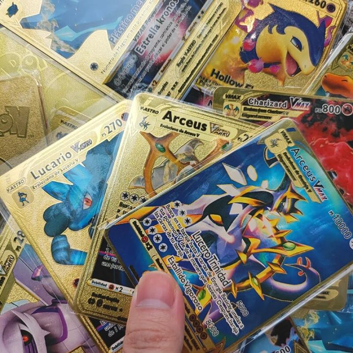 pokemon%20cards%20golden%20Metal%20Pokemon%20Cards%20Charizard%20Iron%20Cards%20Pikachu%20Arceus%20Mewtwo%20Lucario%20Eevee%20Shiny%20Letters%20Vstar%20Vmax%20Spanish%20Gold%20Card%20GameParty%20Games%20Crafts%20-%20Image%202
