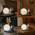 Creative 8cm Moon Astronaut Night Space Man Room Bedside Bedroom Table Home Decoration Atmosphere Lamp Kids. 