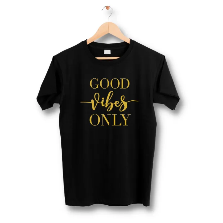 Good vibes only black Tshirt  unisex  tees  designer tees  crew neck  silver white  red  blue  black