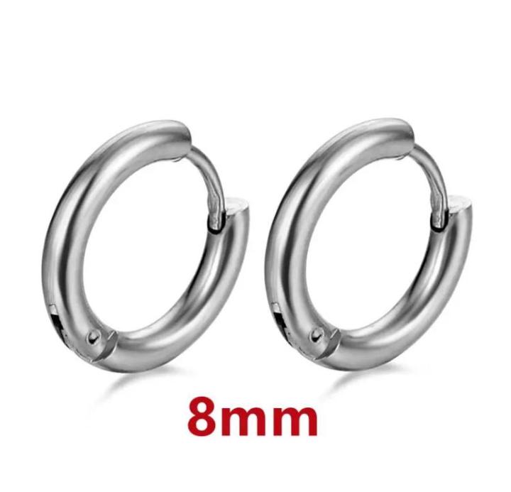 Stainless%20Steel%20Round%20Hoop%20Earrings%20For%20Men%20And%20Women%20Silver%20Color%20-%20A%20Pair%20-%20Image%202
