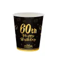 60th Birthday Party Disposable Tableware Set Black Gold Paper Plates Cups Wedding Dinnerware Baby Shower Party Decorations. 