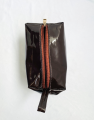 Enmark Perfection Glossy Dark Brown Ladies Handbag with Pouch. 