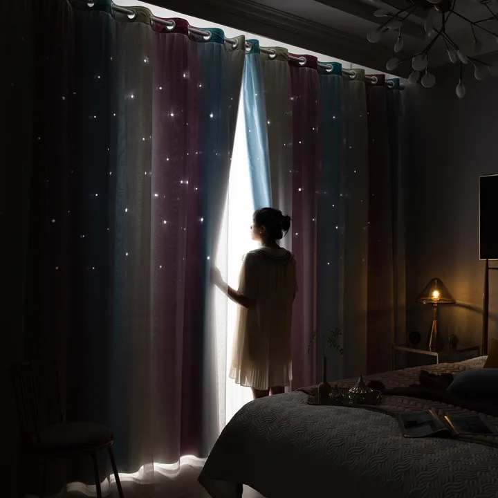 Star%20Curtains%20Stars%20Blackout%20Curtains%20for%20Kids%20Girls%20Bedroom%20Living%20Room%20Colorful%20Double%20Layer%20Star%20Window%20Curtains,%202%20Panels%20(53Wx95L,Pink)%20-%20Image%207