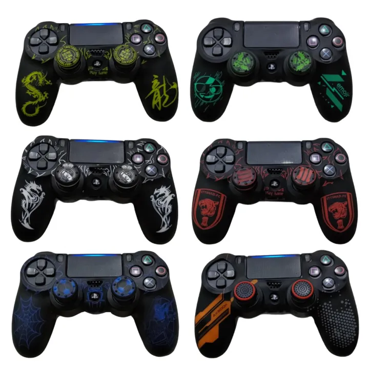 Silicone PlayStation 4 Controller Cover skins and Thumbstick Caps