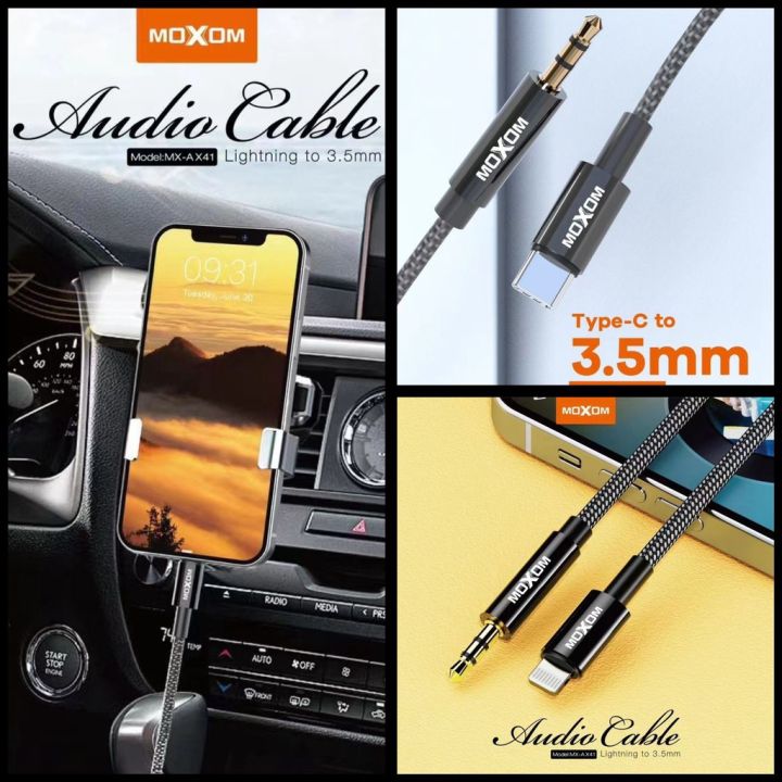Moxom MX-AX41 Lightning to 3.5mm Listening Audio Cable Jack Adapter ...