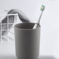 4 Pcs Plastic Bathroom Accessory Set,with Toothbrush Cup(Grey). 