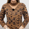 Yfashion Women Cotton Fashion Flower Printing Shirt Long Sleeves Thin Fleece Bottoming Shirt Warm Turtleneck Pullover Tops. 