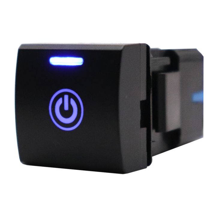 【Power Supply】 New Dash Push Button Switch Blue LED Light 12V 22 x 22mm for Toyota Camry Hiace Corolla RAV4 Land Cruiser Altis