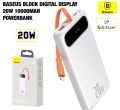 Baseus Block Digital Display 20W Quick Charging 10000mAh Power Bank with Built-in Lightning Cable. 