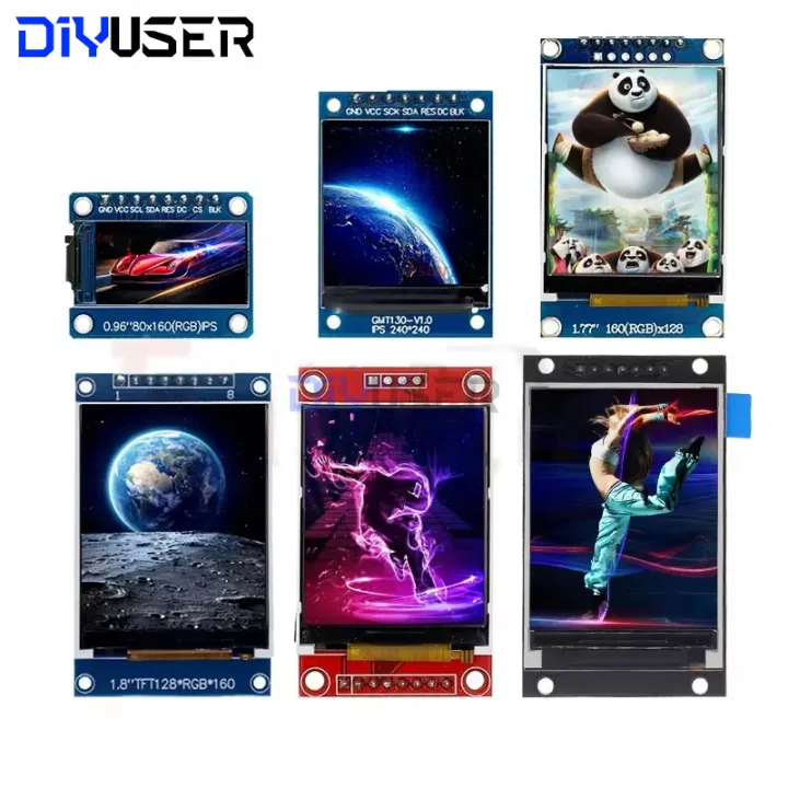 DIYUSER TFT Display 0.96/1.3/1.44/1.77/1.8/2.0 inch IPS 7P SPI HD 65K ...