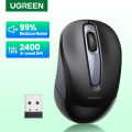 UGREEN Mouse Wi-re(less) Ergonomic Shape Silent Click 2400 DPI For MacBook Tab-let Computer Laptop PC Mice Quiet 2.4G Wi-re(less) Mouse. 