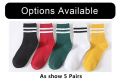 1 Pair Women Socks Set Multicolour Stripped Pattern Fashion Breathable For Female Casual Style Comfortable Socks. 