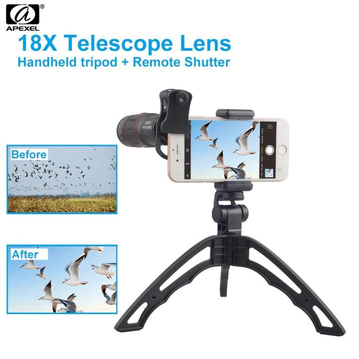 APEXEL 18X Telescope Zoom Lens Monocular Mobile Phone Camera Lens for IPhone Samsung Smartphones for Camping