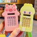 SHANINY Button Battery Kawaii Electronic Car Keychain Bag Pendant Hanging Accessories Pocket Calculator School Office Supplies Office Electronics Pig Girl Calculator Calculator Keychain Digit Calculator Electronic Calculator. 