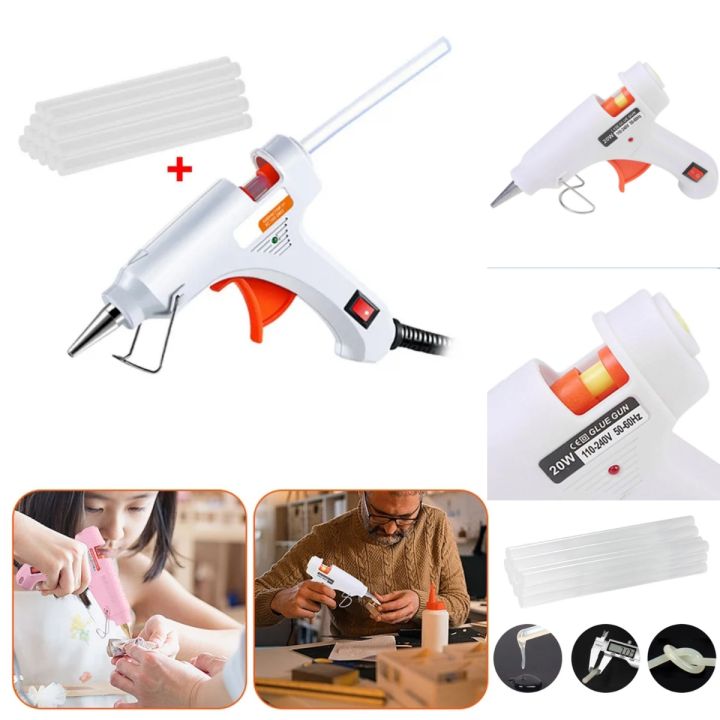 20W Hot Melt Glue Gun With Switch For 7mm Glue Stick Mini Industrial