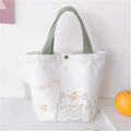Women Mini Cotton Canvas Handbag Cute Bear Small Simple Tote Bags Shopping Bag Lovely Decoration Purse Lunch Bag. 