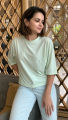 Mint Green: Oversized Crop T-Shirt - Embrace Effortless Style and Comfort in this Mint Green Delight.. 