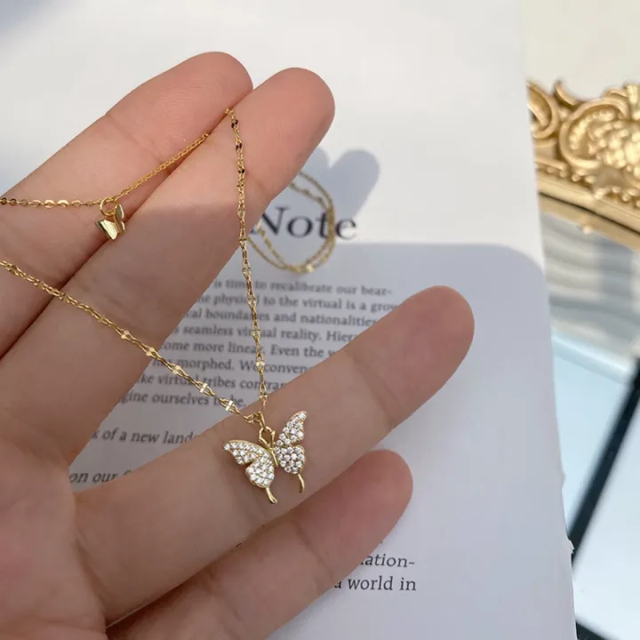 Elegant%20Plated%20Chain%20Butterfly%20Necklace%20-Multi-Layer%20Link%20-Charm%20Pendant%20Clavicle%20Choker%20Necklace%20for%20Women%20Statement%20Jewelry%20-%20Image%205