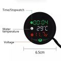 5 in 1 Motorcycle Water Temperature Meter USB Rechargable Time Voltmeter LED Night Vision Meter with Temperature Sensor. 