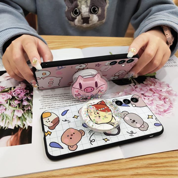 Fashion%20Design%20Soft%20Case%20Phone%20Case%20For%20Samsung%20Galaxy%20S23FE/SM-S7110%20Simplicity%20cute%20TPU%20Glitter%20Kickstand%20Cartoon%20-%20Image%202
