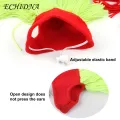 Light Pet Hat Adorable Winter Pet Hat with Funny Fake Hair Ponytail for Warmth Style Perfect for Dogs Cats in Asia. 
