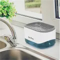 Kitchen Dish Soap Dispenser With Sponge Holder, 2-in-1 Countertop Soap Pump Dispenser, Sponge Caddy, Easy Refill Non-Slip Base For Kitchen Sink Dishwashing. 