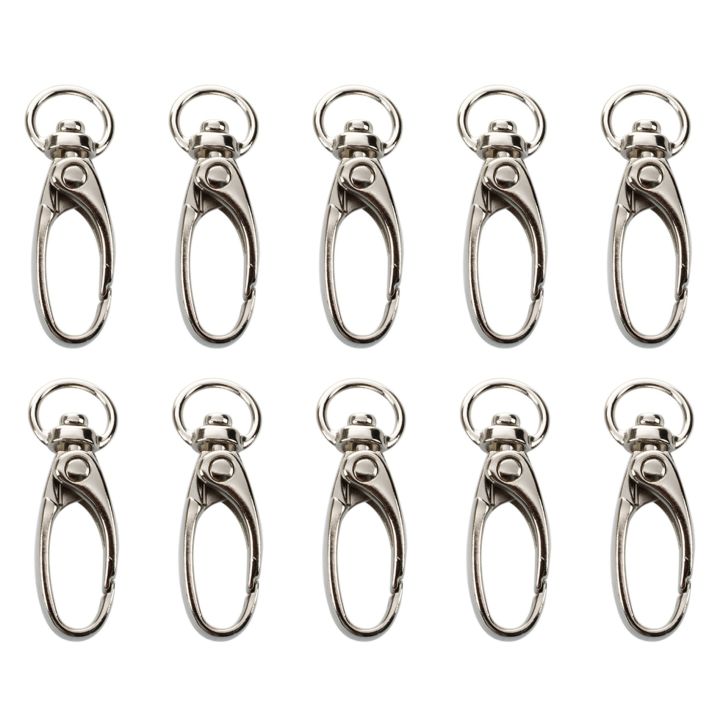100 Pcs D Swivel Trigger Clips Hooks Metal Key Ring Lobster Clasps
