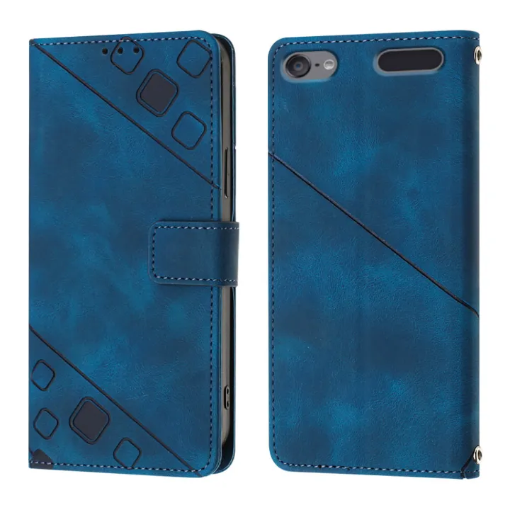 lthmy for iPod Touch 5/6/7th Generation Case Embossed Leather Wallet Flip Stand Cover