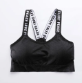 Sexy Women Sport Bra Fitness Letters Yoga Wrap Chest Bra Running Yoga Gym Fitness Crop Top Sweat Absorbing Underwear. 