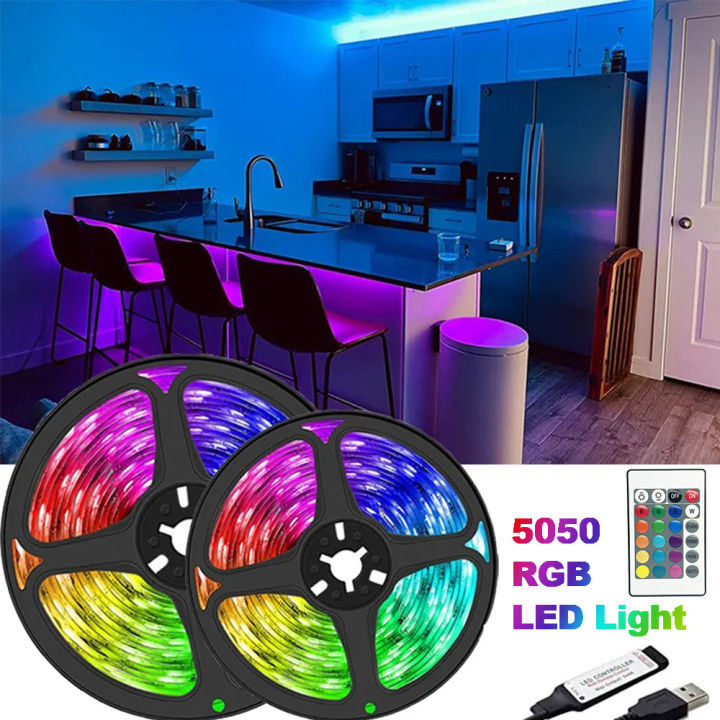 5V Rechargeable Usb Led Strip Lights Rgb Neon TV Gaming Wall Room Decor Led Ribbon Christmas Lights Festoon Atmosphere Lamp