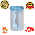 1 Piece Visual Plastic Kitchen Spice Container ROUND SHAPE DOUBLE EXTRA LARGE With SILVER Lid 1 Pc High Quality Tea Sugar Milk Coffee Jar Transparent Spicy Seasoning Powder Bottle. 