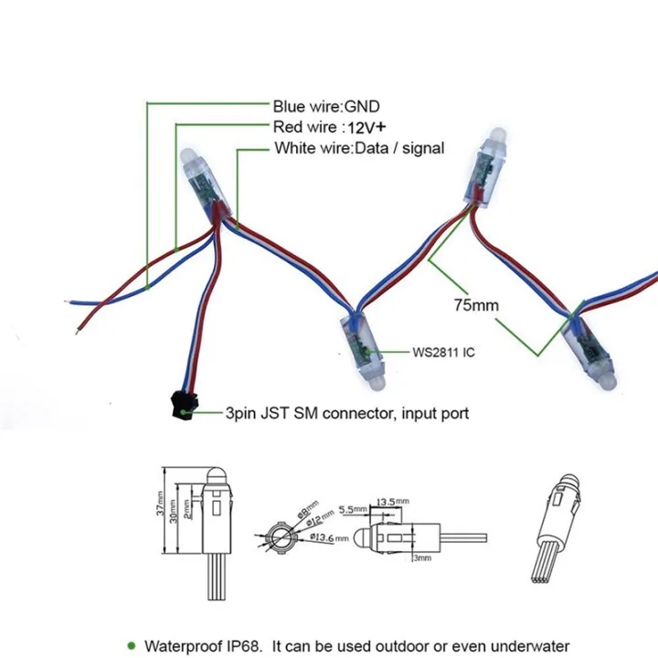 200Pc%20WS2811%20RGB%20LED%20Pixels%20Light%20Individually%20Addressable%2012mm%20Diffused%20Digital%20Full%20Color%20LED%20Pixel%20Module%20Light%20DC12V%20-%20Image%206