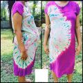 Women Hand Made Traditional Unique Batik Designs Night Dress for Comfort Relax- Female Bathik House Coat Night Gown Frock Nighty. 