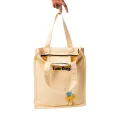 MYSU Heavy Duty Brown Eco Friendly Large Canvas Tote Bag with Zipper - 14.5 inches (L) * 3 inches (W) * 16 inches (H) - Holds up to 15kg. 