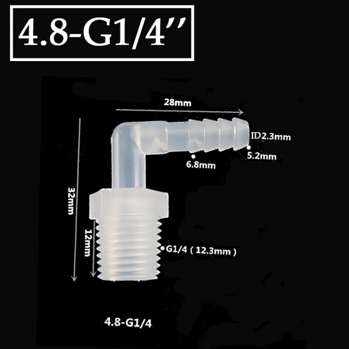 10Pcs/Lot%203.9-11.1MM%20To%20G1/8''~G3/8''%20Thread%20Elbow%20Connector%20Aquarium%20Fish%20Plastic%20Joints%20Pump%20Adapter%20-%20Image%202