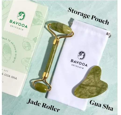 Spa%20Grade%20Face%20Roller%20Massager%20and%20Gua%20Sha%20Massage%20Tool%20Set.%20100%25%20Authentic%20Jade%20Stone.%20Reduces%20Puffiness,%20Wrinkles%20and%20Reveals%20Your%20Natural%20Glow%20-%20Image%202