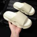 EVA Slippers Open Toe Sandals Home Bathing Women Men Bathroom Thick Platform Beige 39 to 40. 