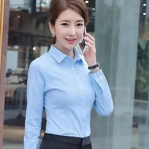 Thin Blue and White Short Sleeve Summer Slim Fit Business Workwear