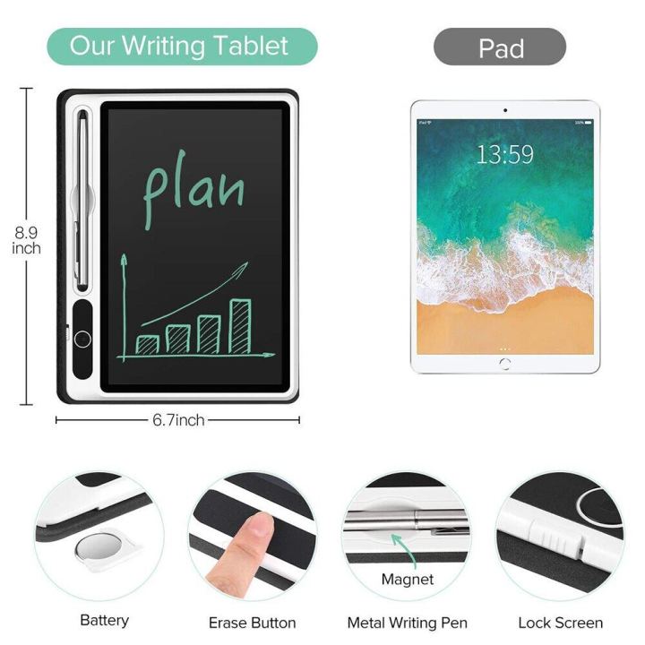 10.1%20Inch%20LCD%20Screen%20Handwriting%20Board%20with%20Case%20Electronic%20Notepad%20with%20Leather%20Case%20Electronic%20Drawing%20Tablet%20for%20Work%20Study%20-%20Image%202