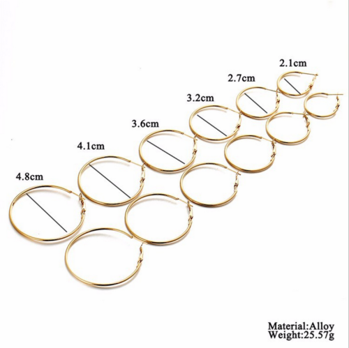 Punk%20Hoop%20Earrings%20Set%20Big%20Circle%20Earring%20Fashion%20Simple%20Jewelry%20Women%20Girls%20Ear%20Clips%20Korean%20Round%20Ear%20Ring%20-%20Image%202