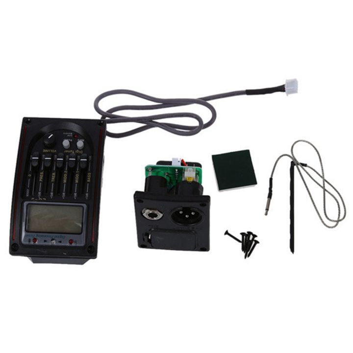 thumbnail image 2 of Black LC-5 Band Acoustic Electric Guitar Preamplifier EQ Pedal With Tuner – Compact Design 2 of 5