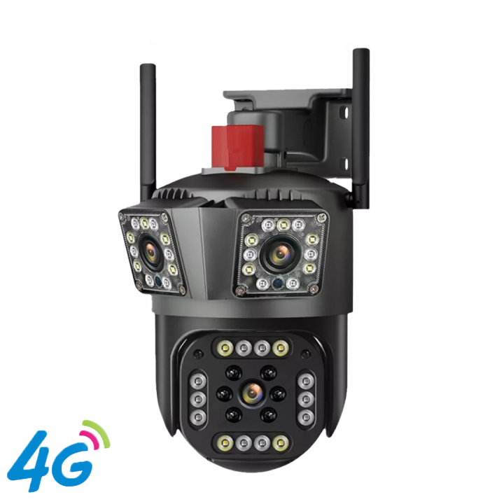 3MP 4G Triple Lens CCTV Camera with Two Way Audio, Night Vision Color (code:1027A)