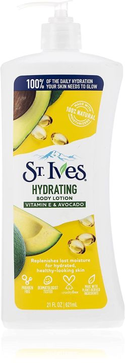 St. Ives Hydrating Vitamin E & Avacado Body Lotion - 621Ml - Made In Usa