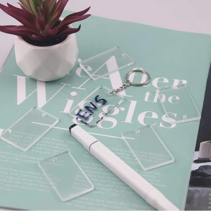 90PCS Acrylic KeyChain Blank Charms Key Chains Jump Ring Including ...