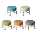 Rolling Stools with Wheels 360° Rotating Housework Stool PU Leather Seat Padded Shoe Changing Stool. 