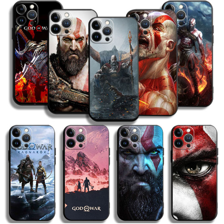 Kratos God Of War Capinha For iPhone 15 11 13 12 14 Pro Max Plus XS XR 12mini 13mini Phone Cover Soft Silicone Frame Funda