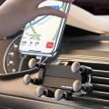6 Points Solid Fold Gravity Car Phone Holder Air Vent Mounts Cell Phone Holder in Car Mobile Android Auto Universal GPS Stand. 